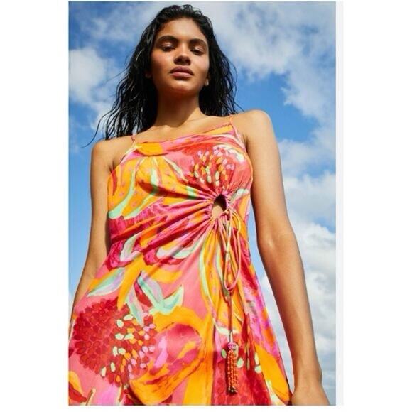 NEW Farm Rio Tropical Print Midi Maxi Dress Cutout Sleeveless Size Small $225 - Picture 3 of 16